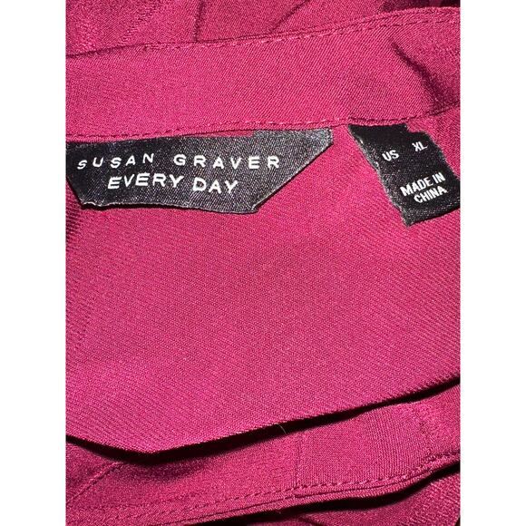 Susan Graver Liquid Knit 2 in 1 Open Cardigan Tank Burgundy Stretch XL  
Party - Picture 10 of 10